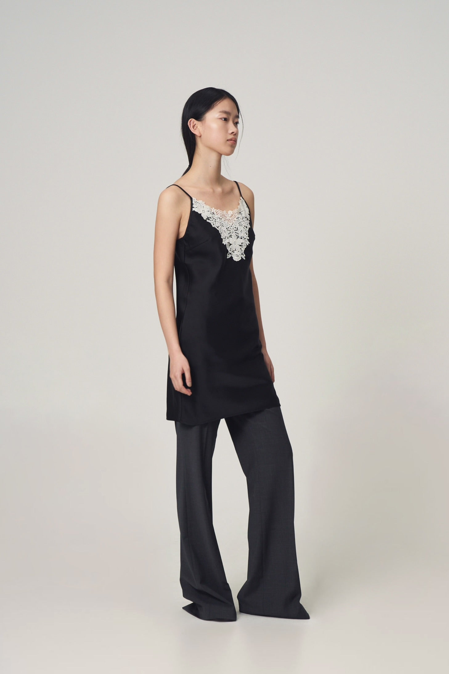 Embroidery lace satin camisole – Venica
